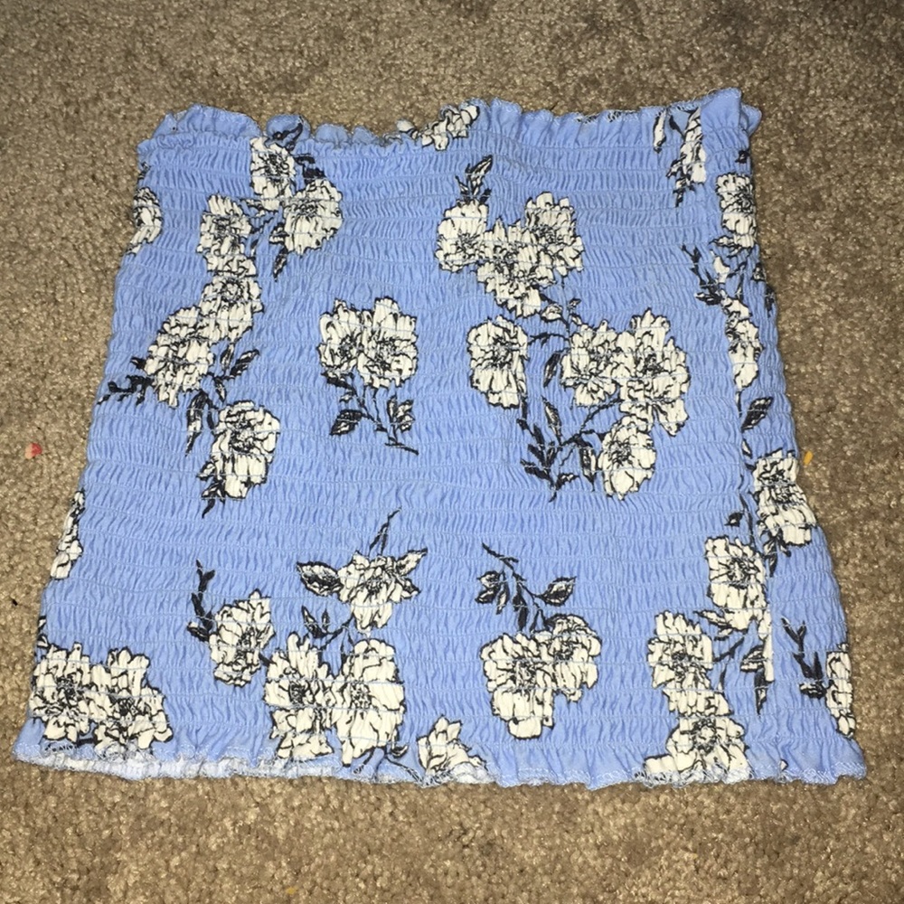 Blue tube top floral